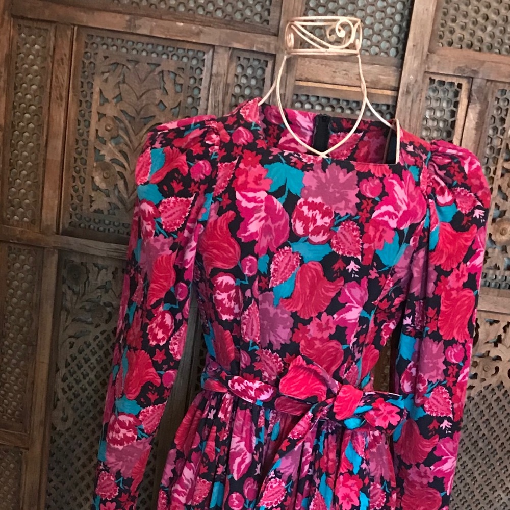 Vintage Laura Ashley Corduroy Floral Dress